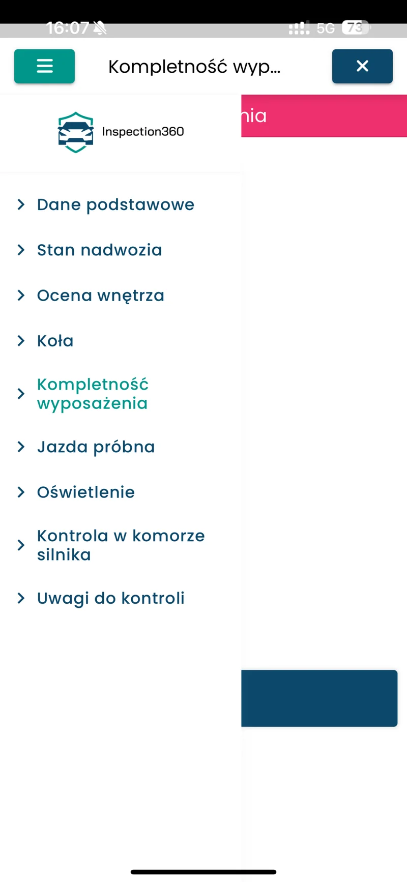Kategorie inspekcji w Inspection360